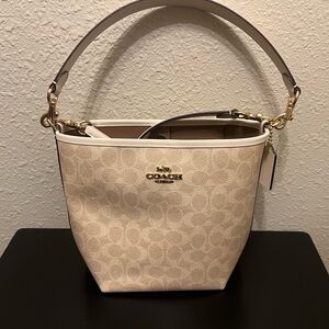 Coach Beige Signature Shoulder Bag